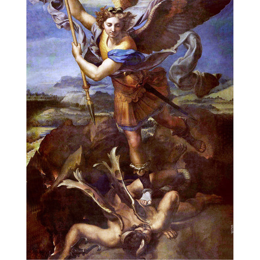 St. Michael Vanquishing Satan painting by Raphael (1518) - Canvas Print - 8" x 10"