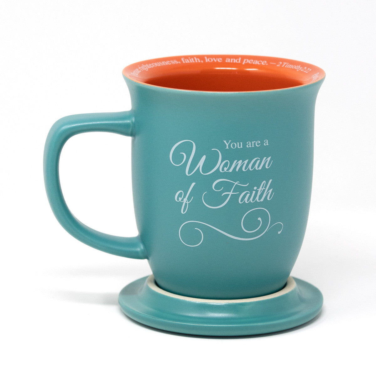 Abbey & CA | Mug and Coaster Set | You Are A Woman Of Faith (2 Timothy 2:22)|